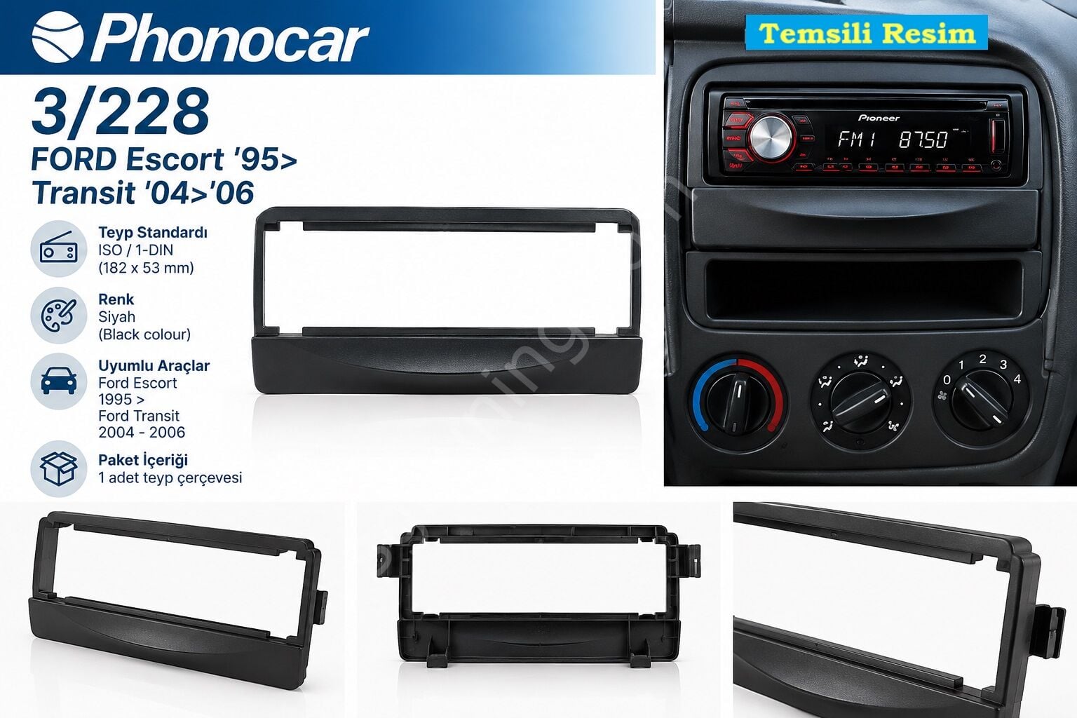 Phonocar 3/228 Ford Escort-Transit Teyp Çerçevesi Phonocar 03228