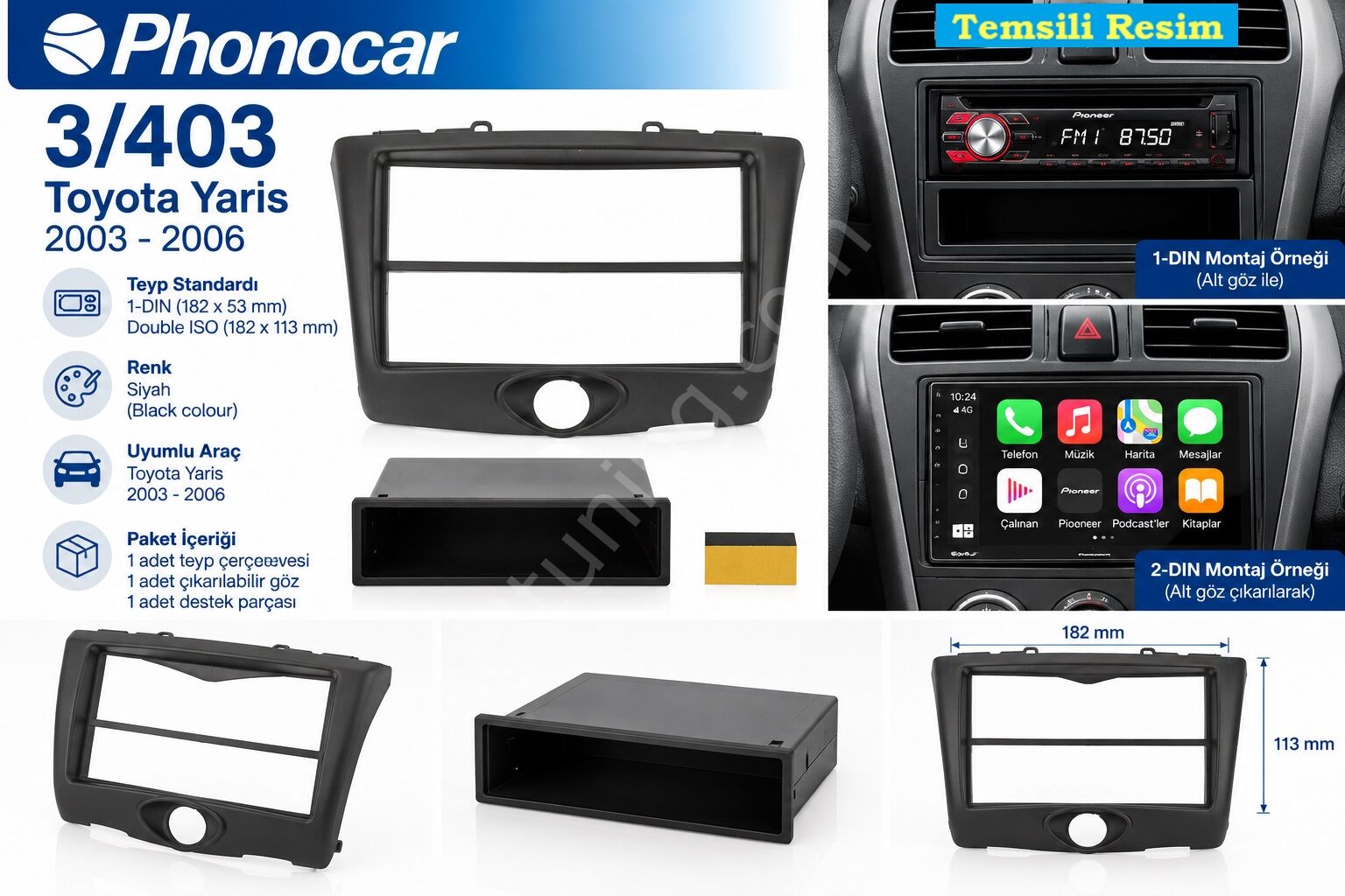 Phonocar 3/403 Toyota Yaris Teyp Çerçevesi Phonocar 03403