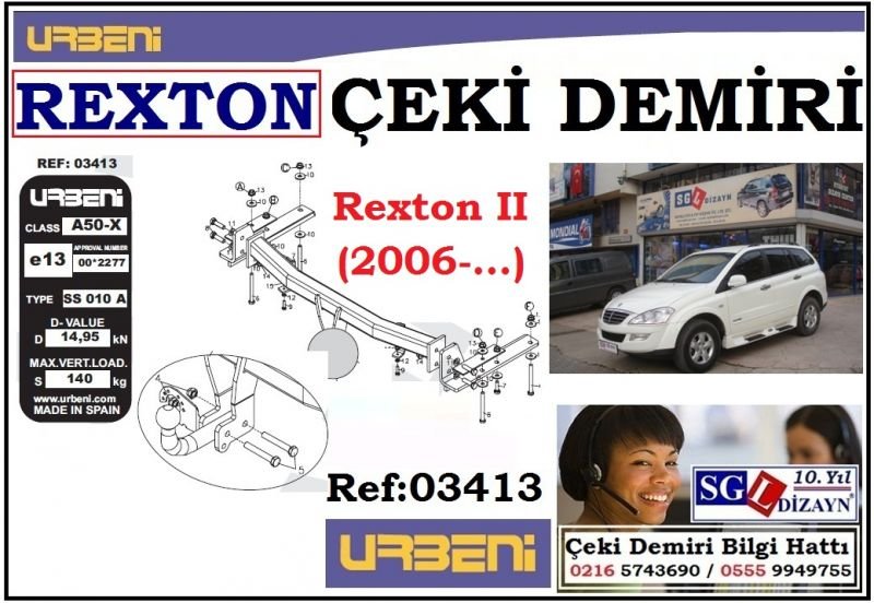 SGL-40306B SSANGYONG REXTON 2 ÇEKİ DEMİRİ 2006-.. SSANGYONG REXTON 2 AKSESUARLARI