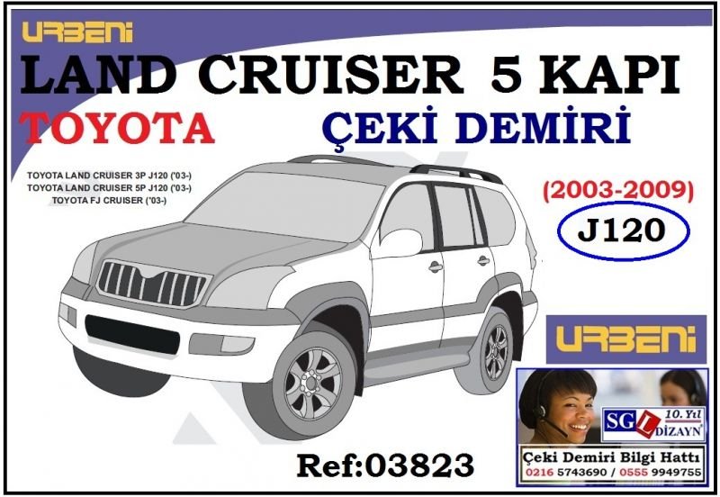 SGL-44305A TOYOTA LAND CRUİSER 5 KAPI J120 ÇEKİ DEMİRİ 2003-2009 TOYOTA LAND CRUİSER AKSESUARLARI