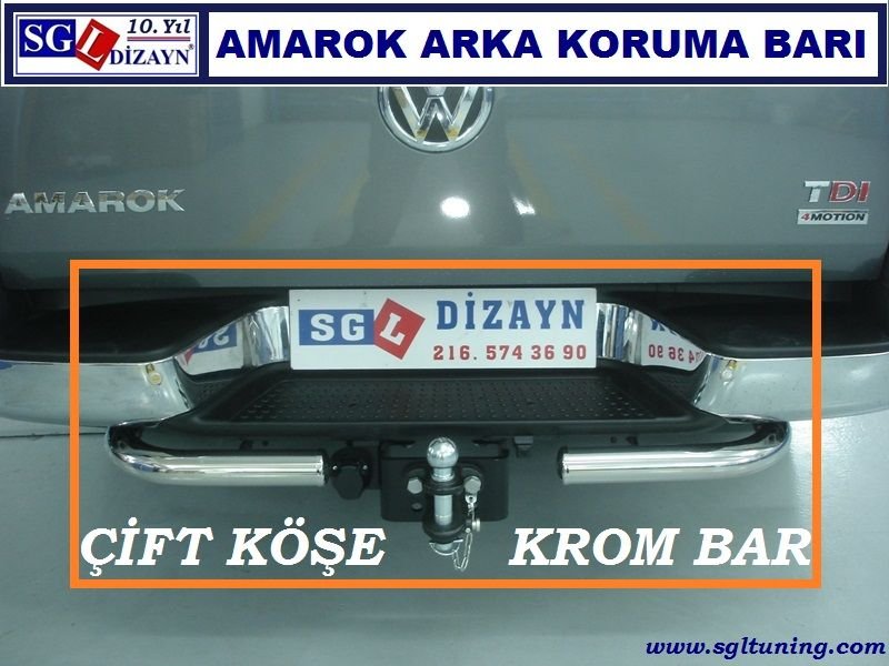 SGL-451-2D AMAROK KROM ARKA KORUMA BARI ÇİFT KÖŞE AMAROK AKSESUARLARI