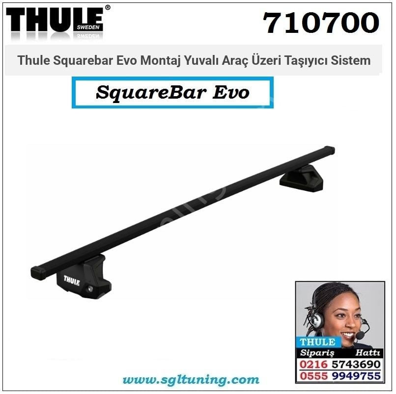 SABİT MONTAJ NOKTALI ARAÇLAR İÇİN THULE SİYAH KARE BARLI TAŞIYICI SİSTEM 7107-753-751