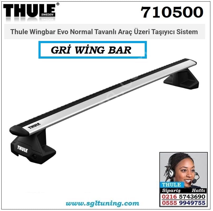Thule Wingbar Evo Normal Tavanlı Araç Üzeri Taşıyıcı Sistem - Gri 7105-754-750