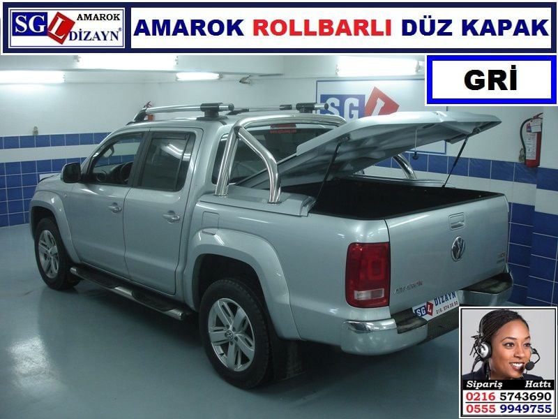 AMAROK ROLLBARLI GRİ DÜZ KAPAK İTHAL