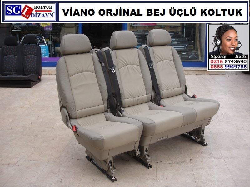 MERCEDES VİANO ORJİNAL ÜÇLÜ KOLTUK BEJ