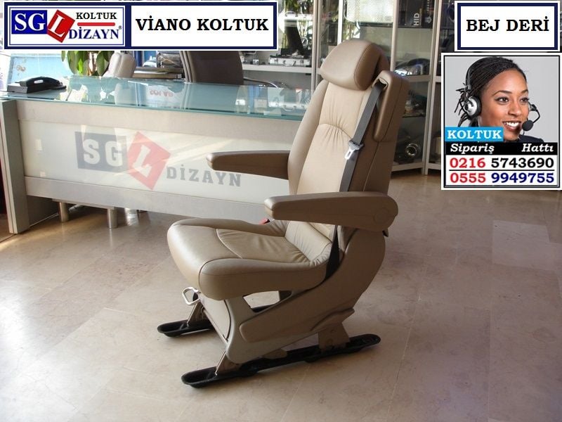 MERCEDES VİANO TEKLİ KOLTUK BEJ DERİ