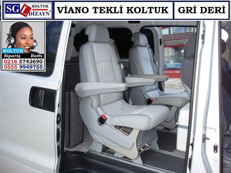 MERCEDES VİANO TEKLİ KOLTUK GRİ DERİ