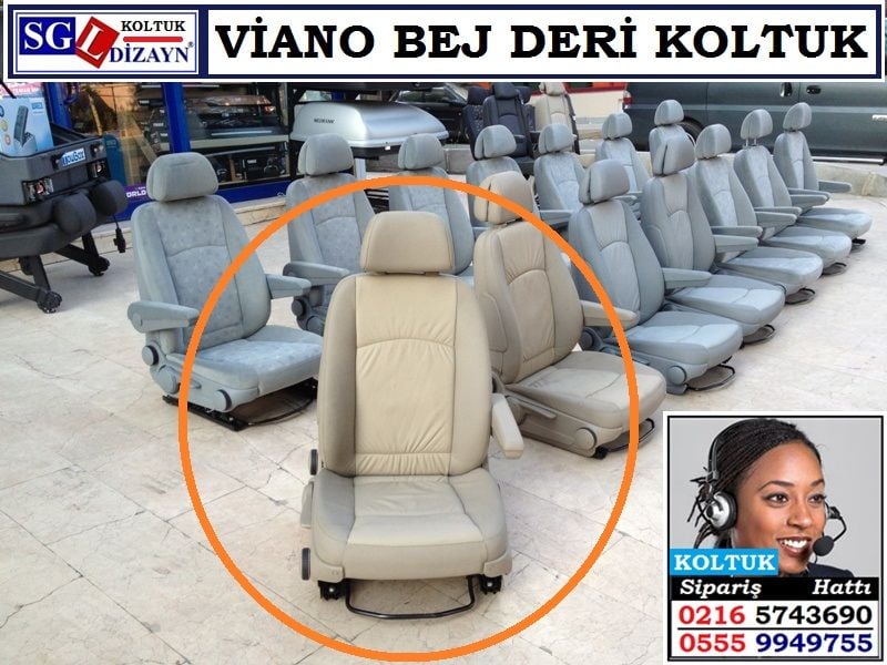 VİANO ÖN TEKLİ KOLTUK BEJ DERİ ORJİNAL