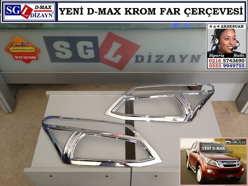 YENİ D-MAX KROM FAR ÇERÇEVESİ YENİ D-MAX AKSESUARLARI