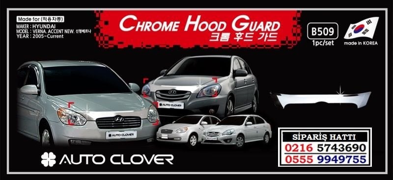 10623 ACCENT ERA KROM KAPUT ÜZERİ KORUMA HYUNDAİ ACCENT ERA AKSESUARLARI