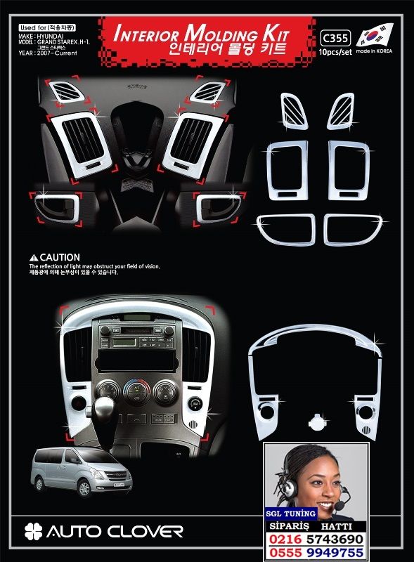 10807 HYUNDAİ H1 KROM İÇ NİKELAJ SETİ HYUNDAİ H1 AKSESUARLARI