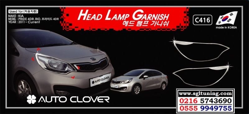 10610 KİA YENİ RİO SEDAN KROM FAR ÇERÇEVESİ KİA YENİ RİO SEDAN AKSESUARLARI