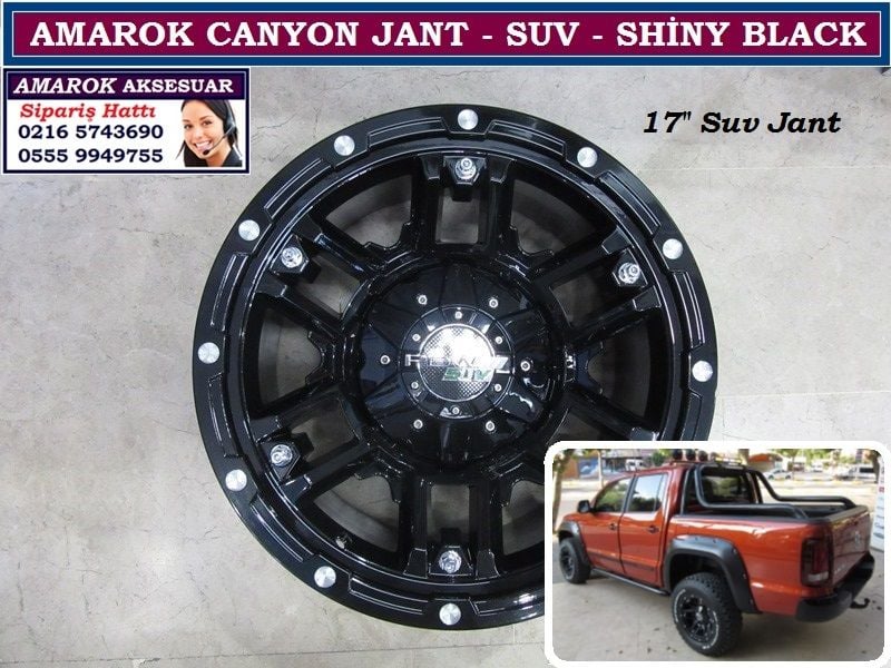 AMAROK CANYON 17'' SİYAH JANT SHİNY AMAROK CANYON BAKIR TURUNCU AKSESUARLARI