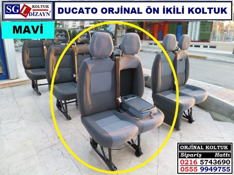 DUCATO ÖN İKİLİ KOLTUK ORJİNAL MAVİ KOLTUK