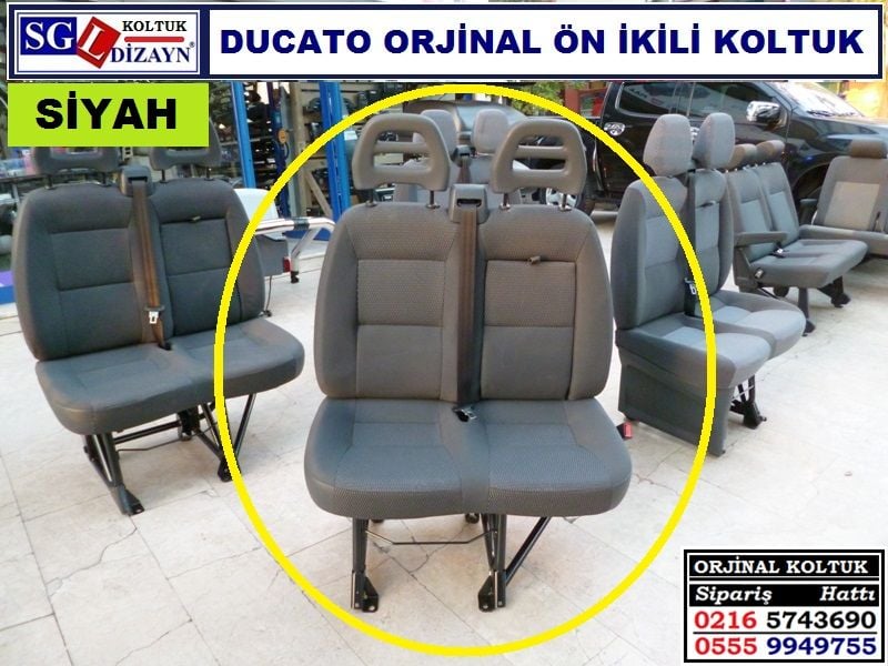 DUCATO ÖN İKİLİ KOLTUK ORJİNAL SİYAH KOLTUK
