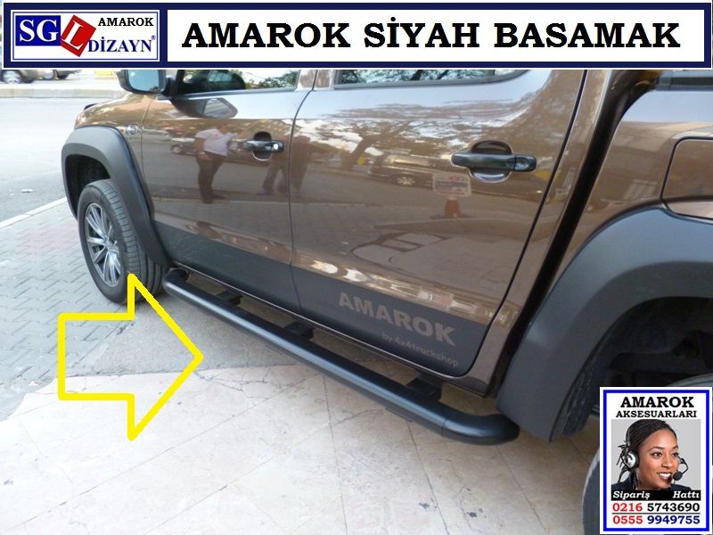 AMAROK SİYAH YAN BASAMAK KAHVERENGİ AMAROK AKSESUARLARI