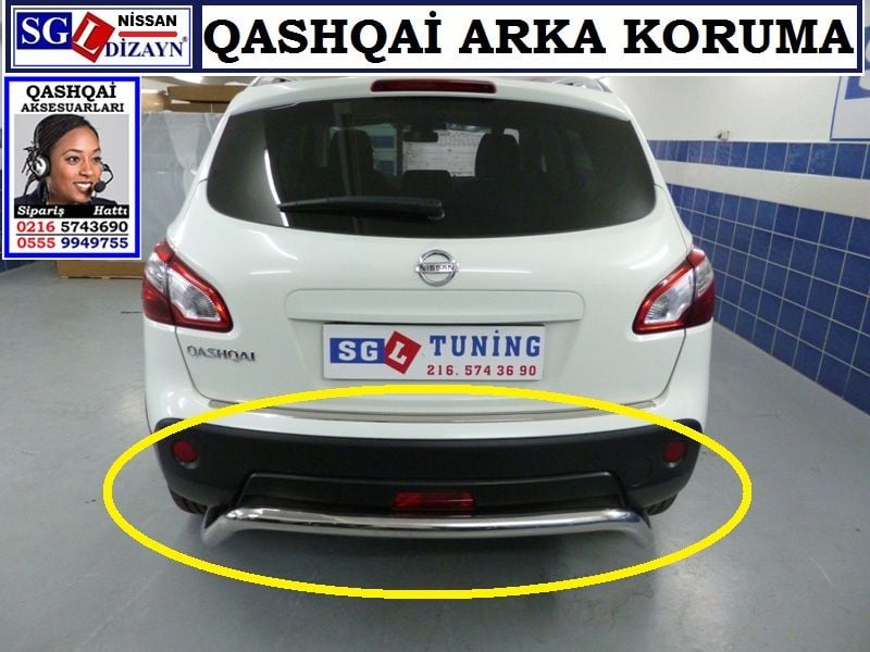 SGL02 QASHQAİ KROM ARKA TAMPON KORUMASI GENİŞ QASHQAİ AKSESUARLARI