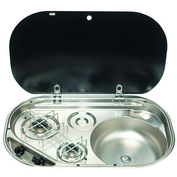 Karavan SMEV MO8322R 2-Gözlü Cam Kapaklı Gazlı Ocak - Eviye