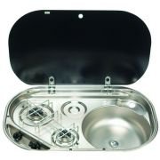 Marin SMEV MO8322R 2-Gözlü Cam Kapaklı Gazlı Ocak - Eviye