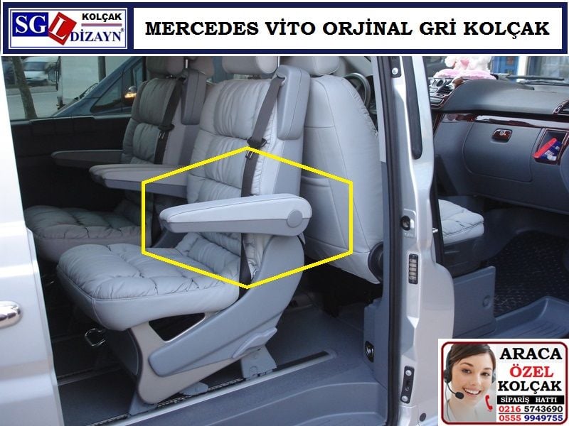 SGL-27101 MERCEDES VİTO KOLÇAK GRİ DERİ ORJİNAL KOLÇAK