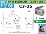 Marin Buzdolabı CF-26 (12/24/220v) Waeco CoolFreeze Soğutucu - Derin Dondurucu CF-26 (Kompresörlü)