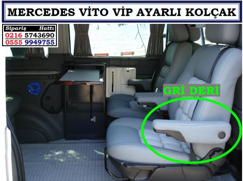 SGL-27104 MERCEDES VİTO KOLÇAK VİP GRİ DERİ AYARLI KOLÇAK
