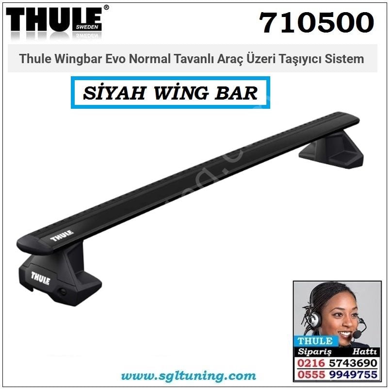 Thule Wingbar Evo Normal Tavanlı Araç Üzeri Taşıyıcı Sistem - Siyah 7105-754-750