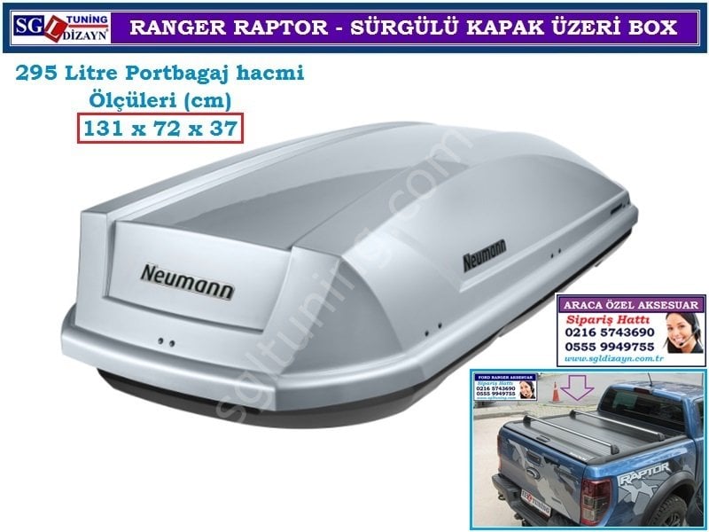 FORD RANGER RAPTOR SPORT SÜRGÜLÜ KAPAK ÜZERİ NEUMANN BOX 295 LİTRE