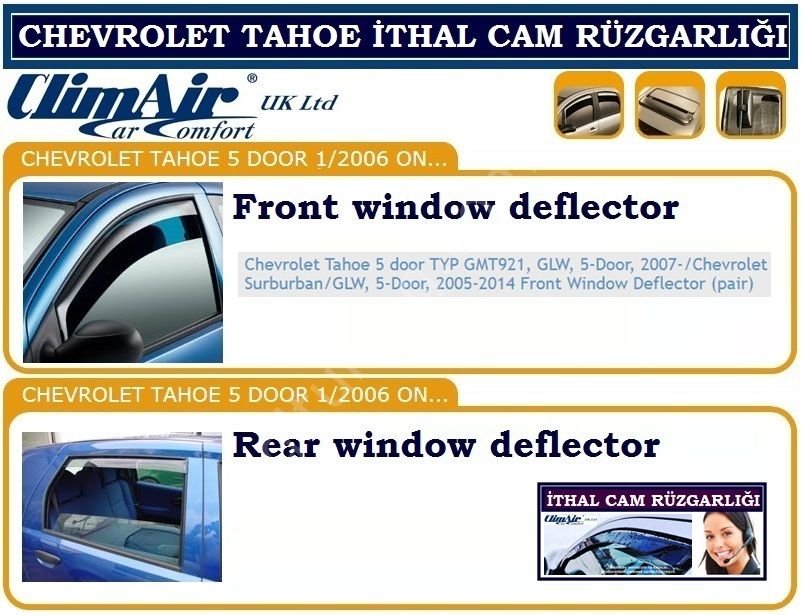 CHEVROLET TAHOE 5DR 2006R CLİMAİR CAM RÜZGARLIĞI