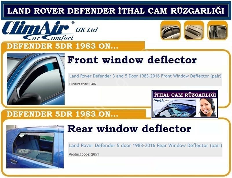 LAND ROVER DEFENDER 1983-2016 4 Cam CLİMAİR CAM RÜZGARLIĞI