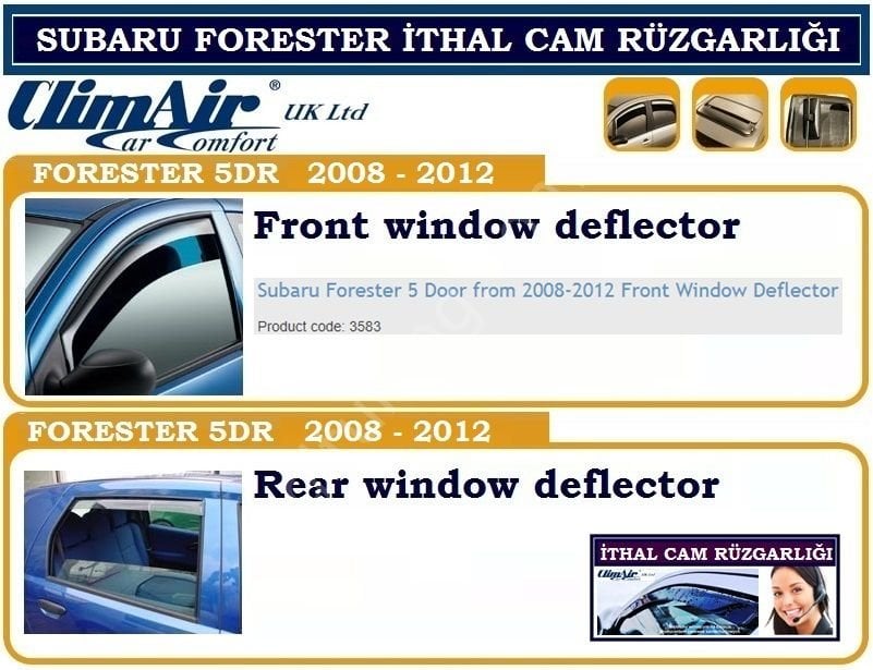 SUBARU FORESTER 2008-2012 4 Cam CLİMAİR CAM RÜZGARLIĞI