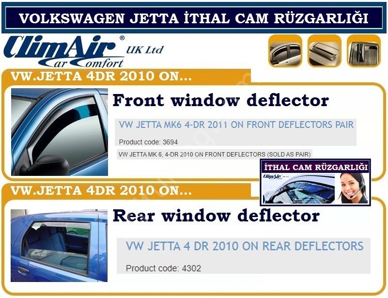 VOLKSWAGEN JETTA 2010R 4 Cam CLİMAİR CAM RÜZGARLIĞI