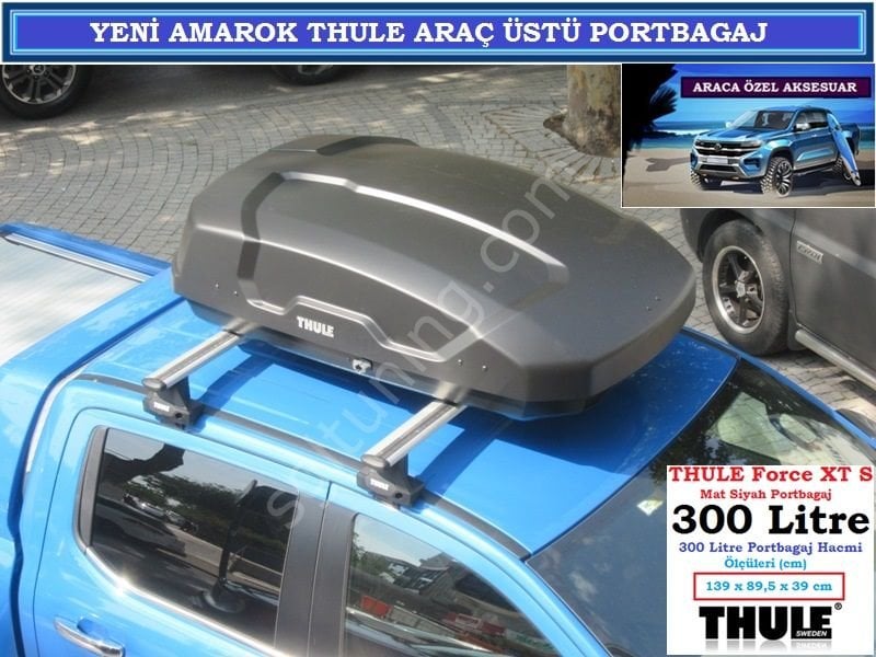 YENİ AMAROK Thule Force XT S 300 Litre Mat Siyah Portbagaj