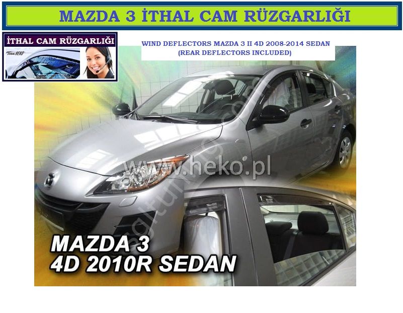 MAZDA 3 2008-2014 ÖZEL CAM RÜZGARLIĞI - KAMPANYA ÜRÜNÜ HEKO