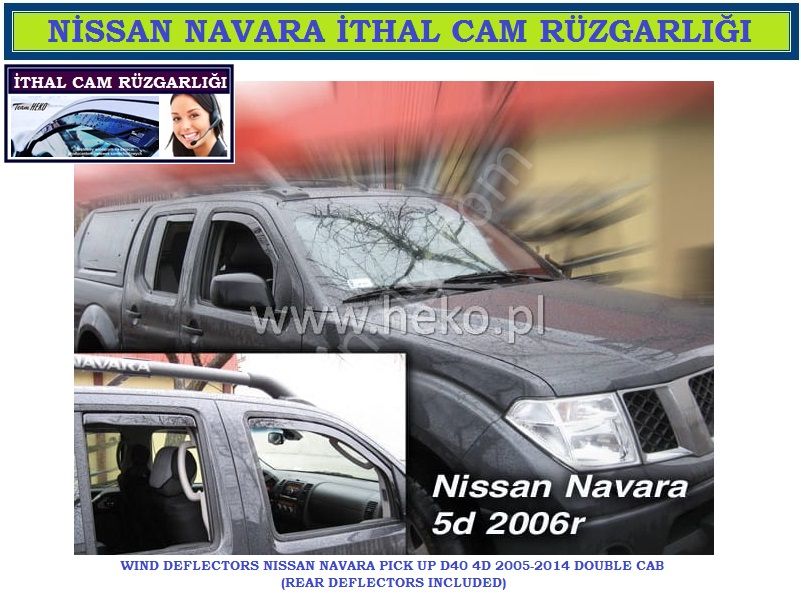 NİSSAN NAVARA PICK UP D40 2005-2014 ÖZEL CAM RÜZGARLIĞI HEKO