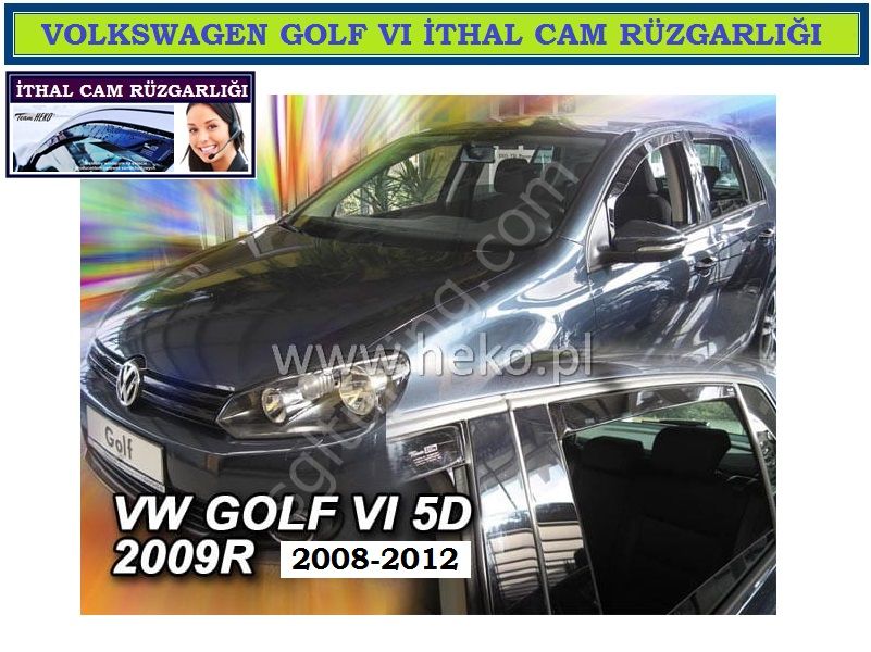 VOLKSWAGEN GOLF VI 5D 2008-2012 ÖZEL CAM RÜZGARLIĞI - KAMPANYA HEKO