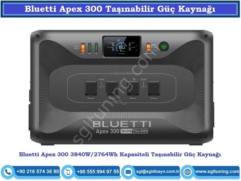 Bluetti Apex 300 Taşınabilir Güç Kaynağı 3840W/2764Wh Kapasiteli