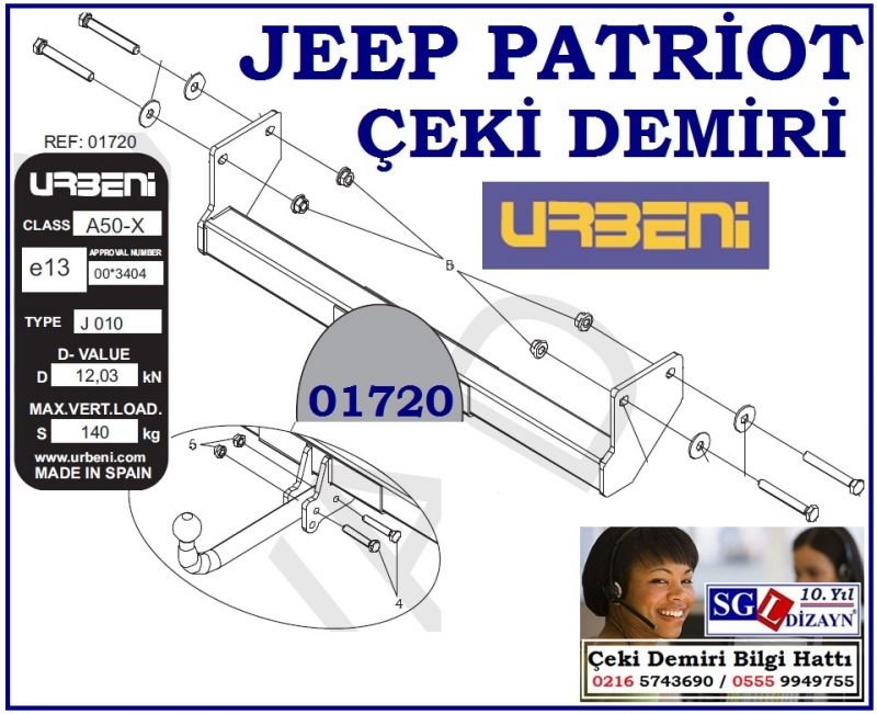 SGL-20305A JEEP PATRİOT ÇEKİ DEMİRİ 10/2006-.. JEEP PATRİOT AKSESUARLARI